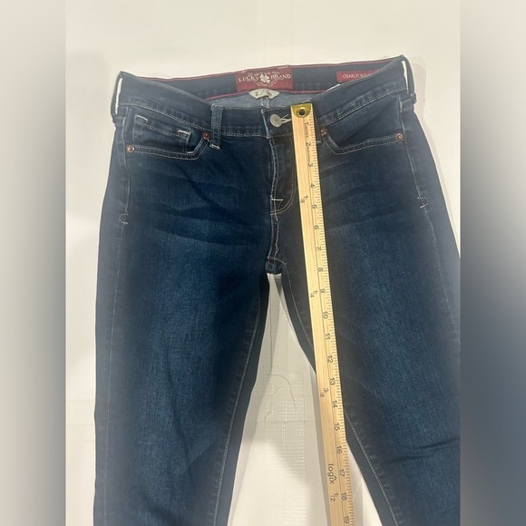 Lucky Brand Charlie Skimmer Jeans Women’s 2/26 Split Hem Dark Wash - Picture 9 of 12